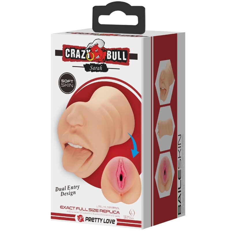 Crazy Bull Sarah Vagina-Shaped Mastubador Dual Entry | Niks.fi verkkokauppa