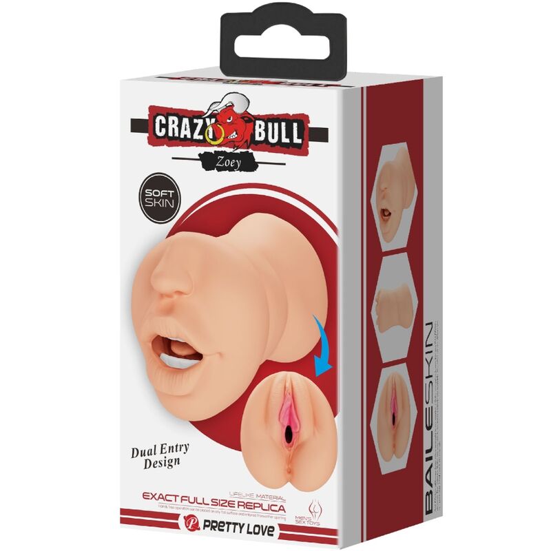 Crazy Bull Zoey Vagina-Shaped Mastubador Dual Entry | Niks.fi verkkokauppa