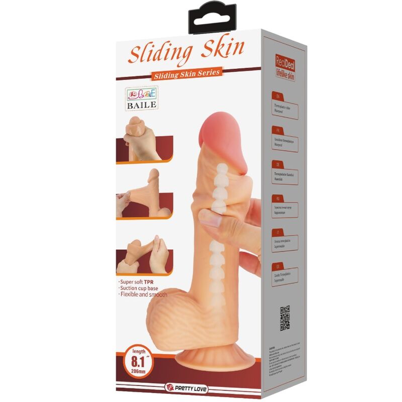 Pretty Lovesliding Skin Series Realistic Dildo With Sliding Skin Suction Cup 20.6 Cm | Niks.fi verkkokauppa