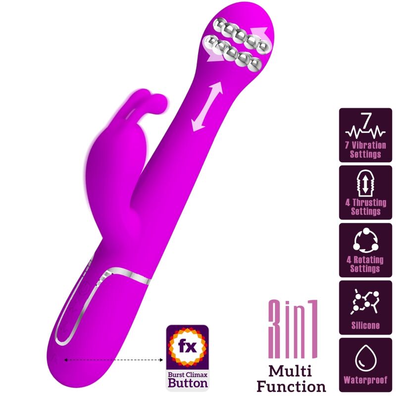 Dejon Rabbit Vibraattori 3 In 1 Monitoiminen Violetti | Niks.fi verkkokauppa