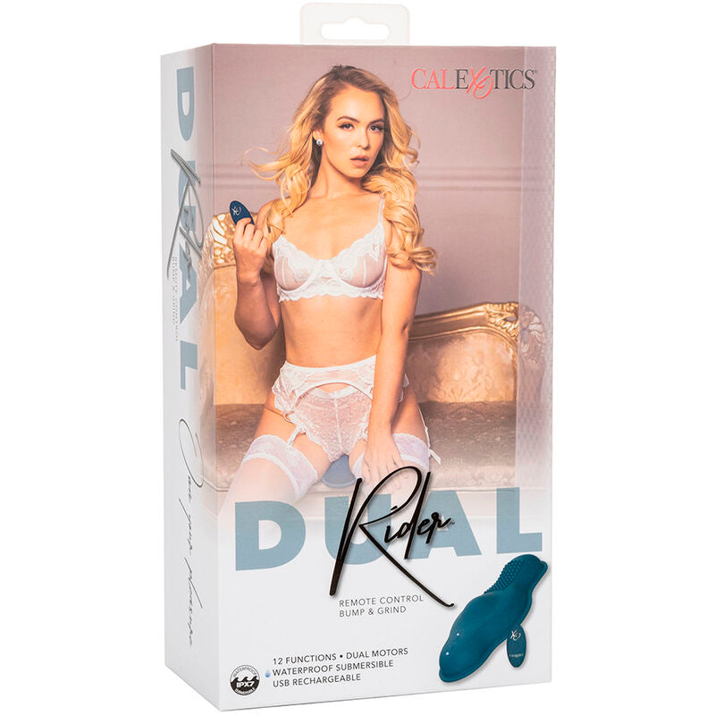 Calexotics Rider Massager Double Motor Remote Control Blue | Niks.fi verkkokauppa