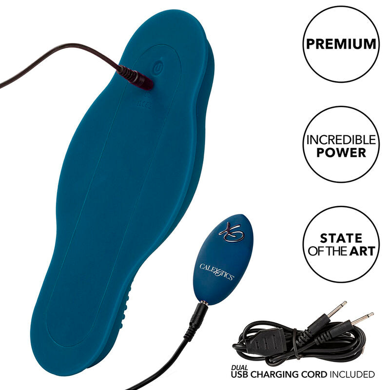 Calexotics Rider Massager Double Motor Remote Control Blue | Niks.fi verkkokauppa