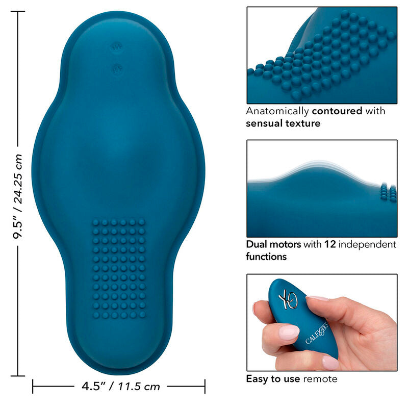 Calexotics Rider Massager Double Motor Remote Control Blue | Niks.fi verkkokauppa