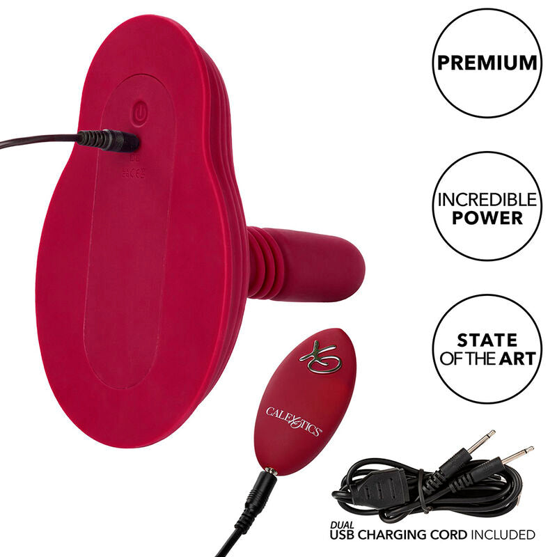 Calexotics Rider Massager Double Motor Remote Control Red | Niks.fi verkkokauppa
