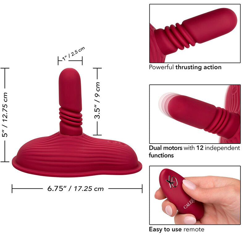 Calexotics Rider Massager Double Motor Remote Control Red | Niks.fi verkkokauppa