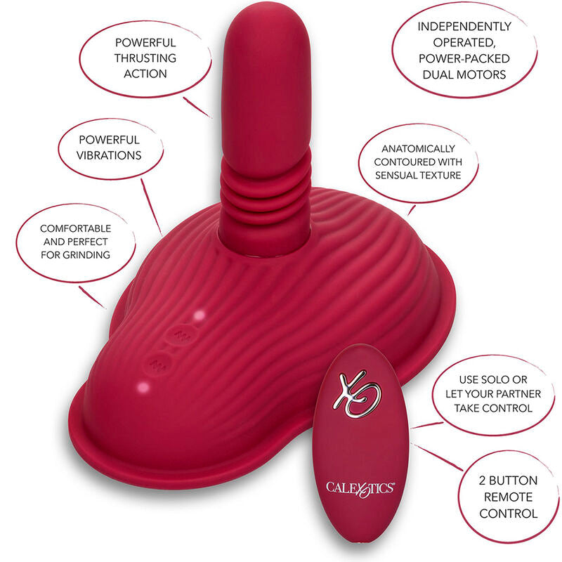 Calexotics Rider Massager Double Motor Remote Control Red | Niks.fi verkkokauppa