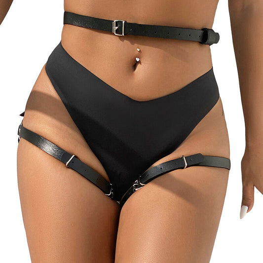 Subblime Leather Waist And Leg Harness Black One Size | Niks.fi verkkokauppa