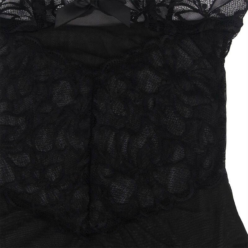 Subblime Babydoll With Adjustable Straps And Transparent Lace Floral Print Black S/M | Niks.fi verkkokauppa