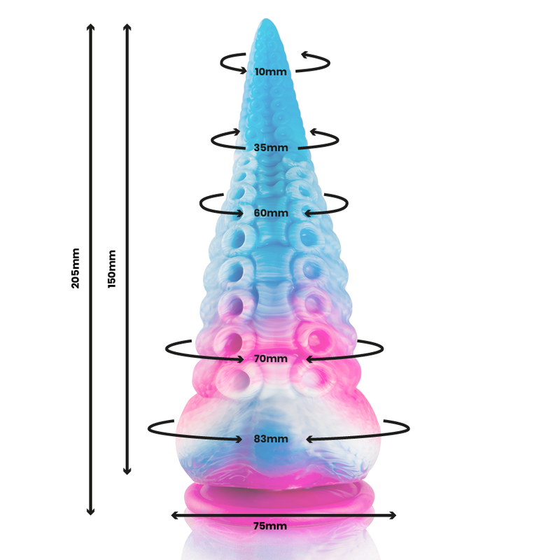 Epic Phorcys Blue Tentacle Dildo Big Size | Niks.fi verkkokauppa