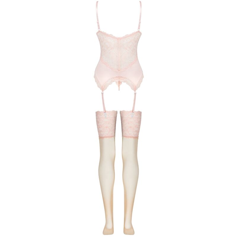 Livco Corsetti Fashionpersinne Peach Set Corset + Panty + Stockings | Niks.fi verkkokauppa