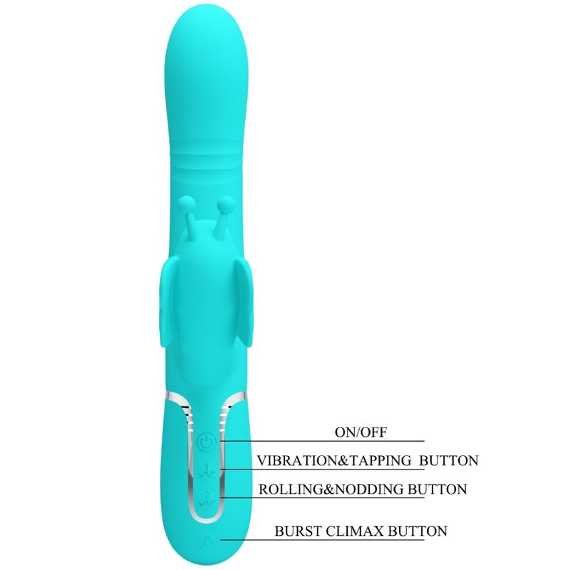 Pretty Lovemultifunction Rabbit Vibrator 4 In 1 Butterfly Aqua Green | Niks.fi verkkokauppa