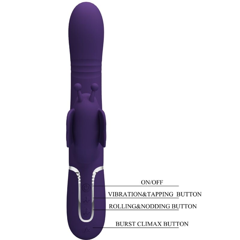 Pretty Lovemultifunction Rabbit Vibrator 4 In 1 Butterfly Purple | Niks.fi verkkokauppa