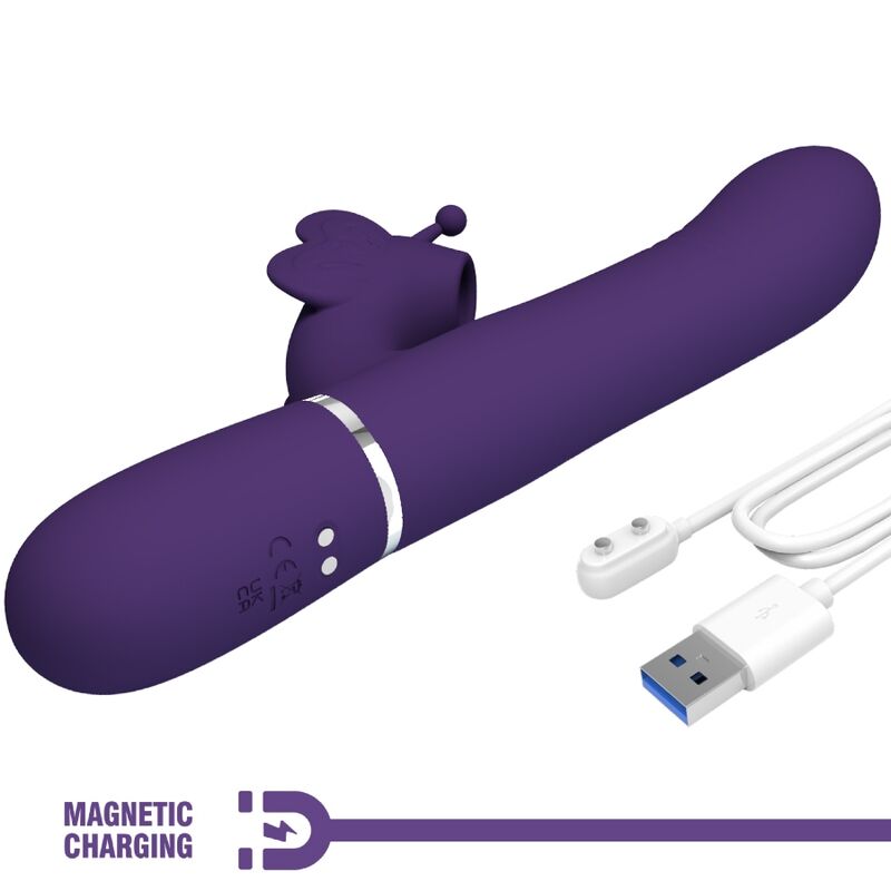 Pretty Lovemultifunction Rabbit Vibrator 4 In 1 Butterfly Purple | Niks.fi verkkokauppa