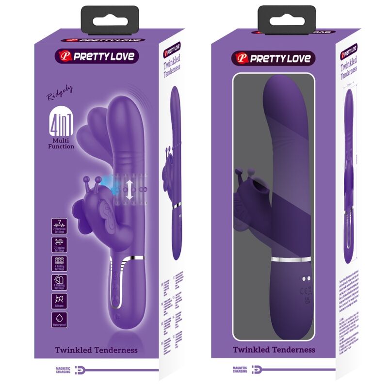 Pretty Lovemultifunction Rabbit Vibrator 4 In 1 Butterfly Purple | Niks.fi verkkokauppa