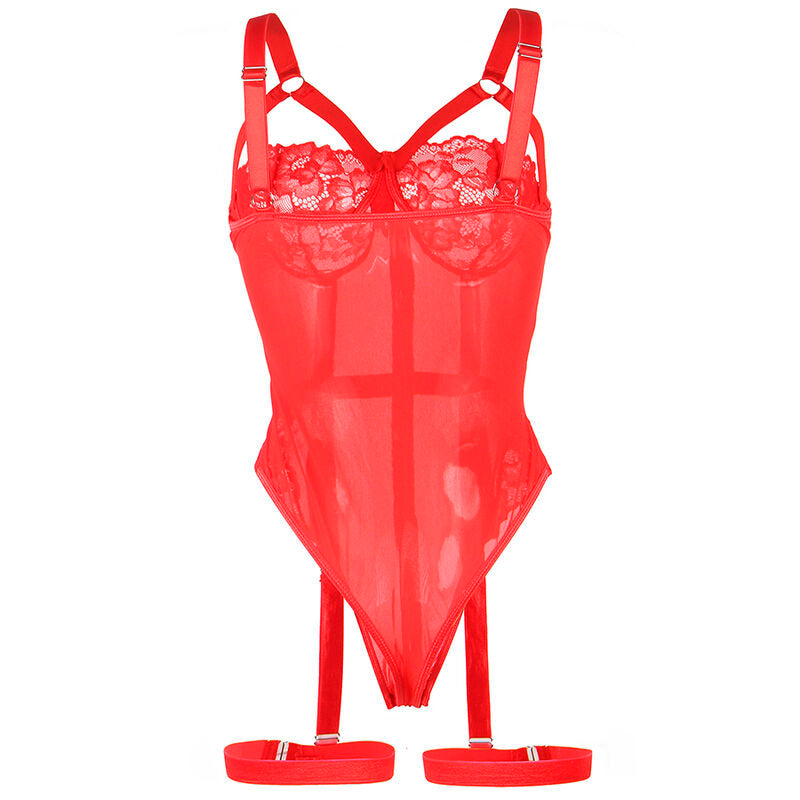 Subblimeteddy With Garter Strap Detail Chest Red S/M | Niks.fi verkkokauppa