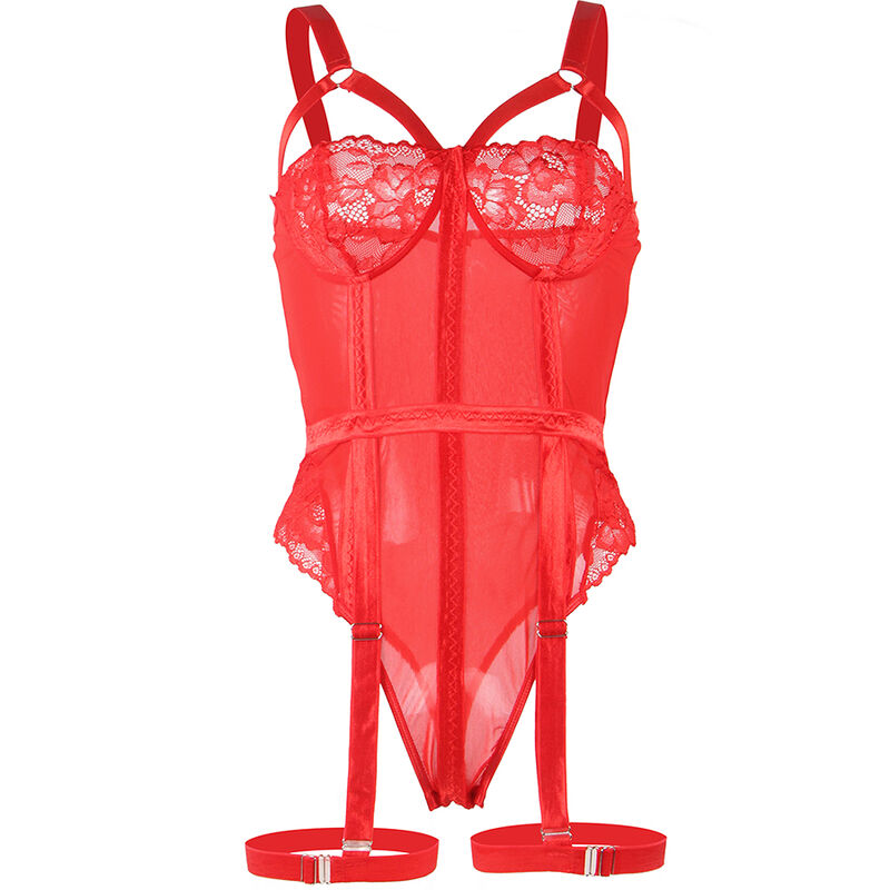Subblimeteddy With Garter Strap Detail Chest Red S/M | Niks.fi verkkokauppa