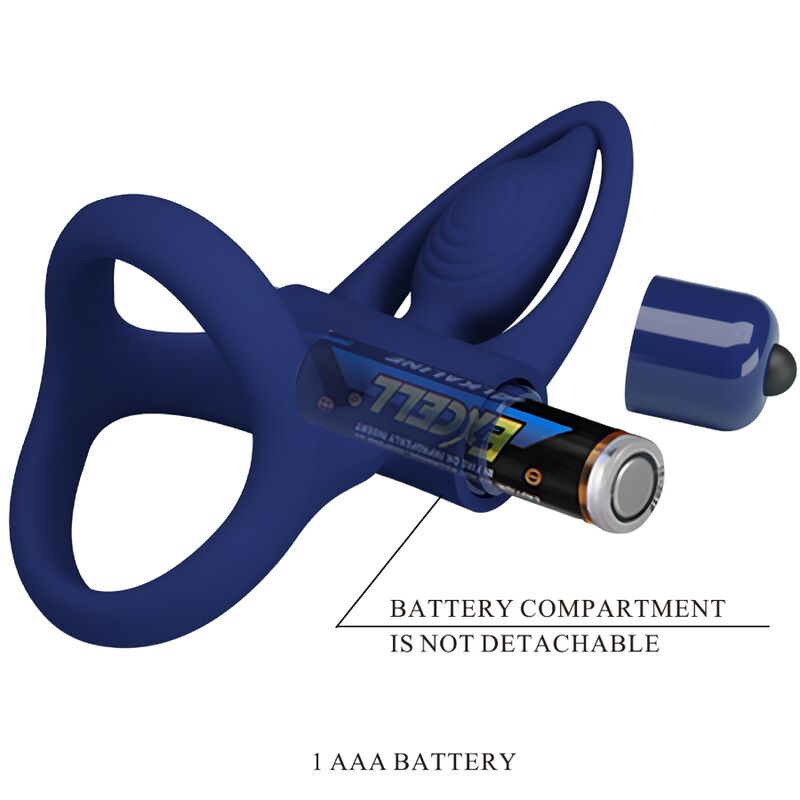 Pretty Lovemat Double Ring With Vibration & Stimulator Blue | Niks.fi verkkokauppa