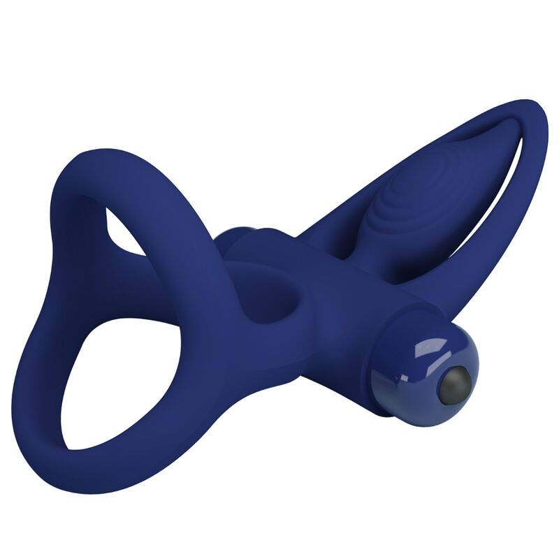 Pretty Lovemat Double Ring With Vibration & Stimulator Blue | Niks.fi verkkokauppa