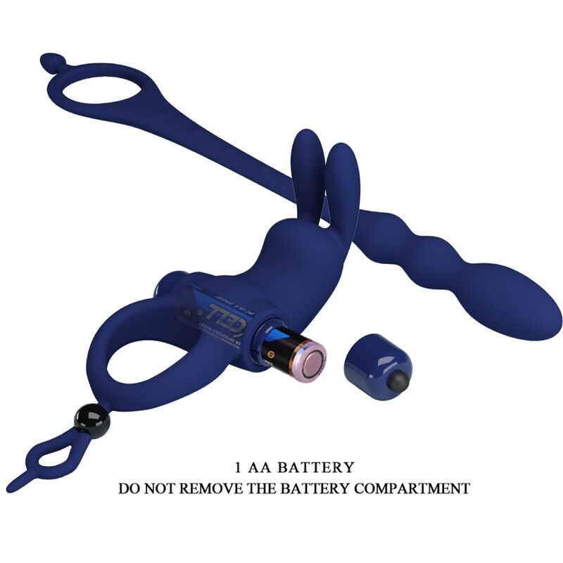 Pretty Loveayad Rabbit Vibrator Ring With Plug Blue | Niks.fi verkkokauppa