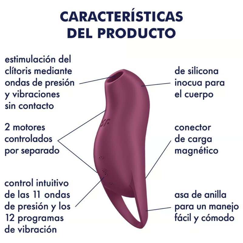 Satisfyerpocket Pro 1 Clitoris Stimulator Garnet | Niks.fi verkkokauppa