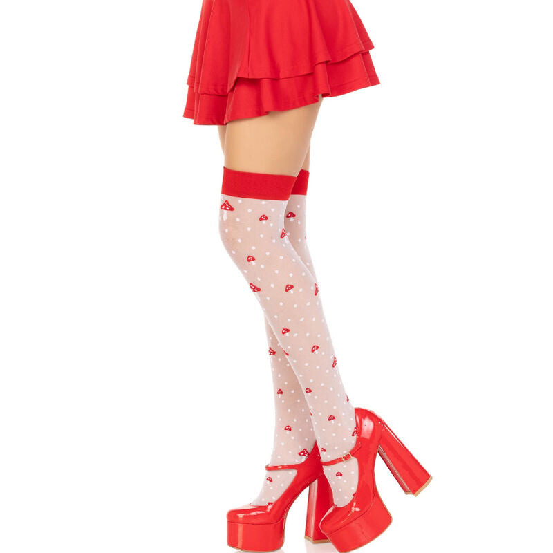 Leg Avenuemushroom High Socks Red/White | Niks.fi verkkokauppa