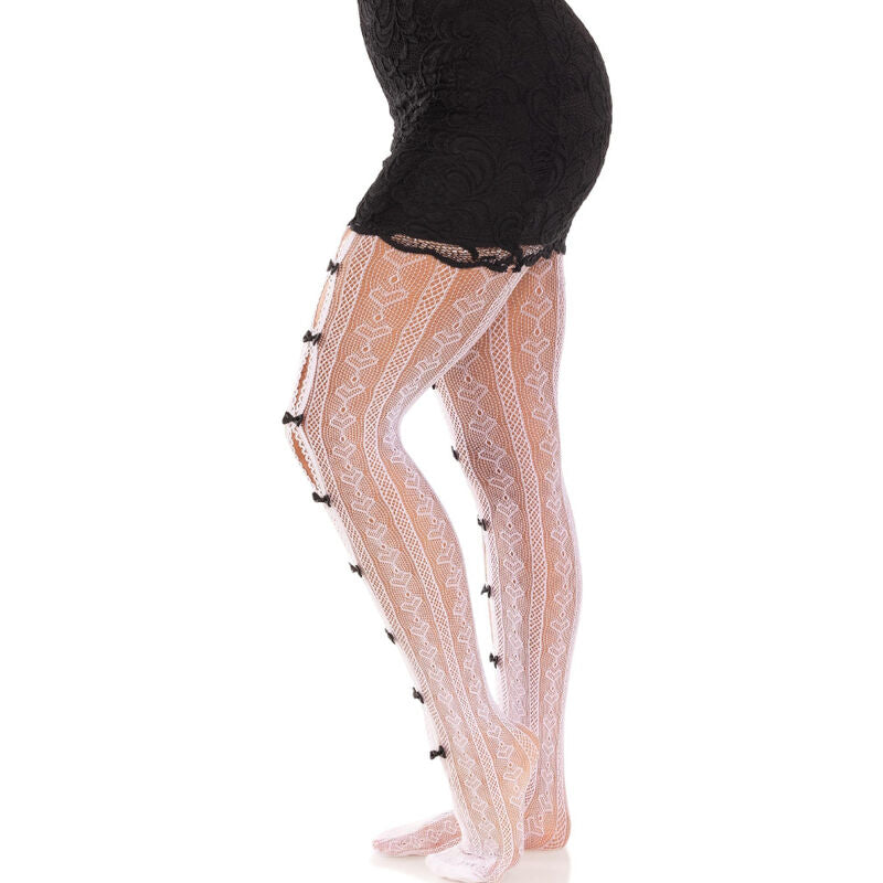 Leg Avenuestockings With Openings Heart & Bows White | Niks.fi verkkokauppa