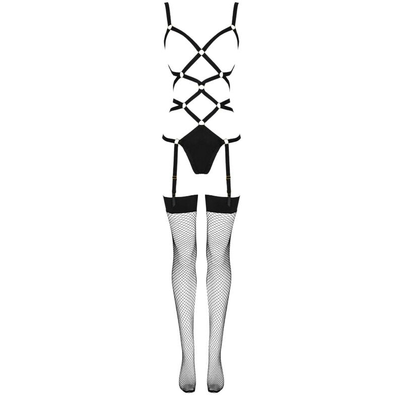 Livco Corsetti Fashionthiara Lc 20213 Set Body + Stockings Black L/Xl | Niks.fi verkkokauppa