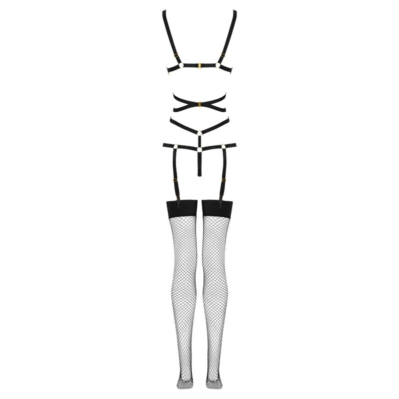 Livco Corsetti Fashionthiara Lc 20213 Set Body + Stockings Black L/Xl | Niks.fi verkkokauppa