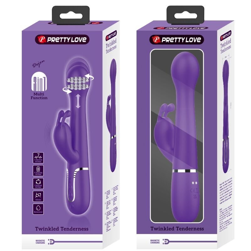 Pretty Lovedejon Rabbit Vibrator 3 In 1 Multifunction Purple | Niks.fi verkkokauppa