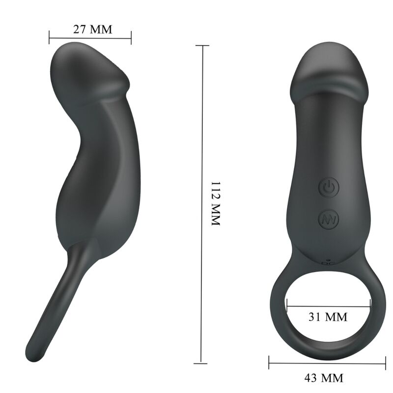 Pretty Lovetrae Vibrating Black Ring With Stimulator | Niks.fi verkkokauppa