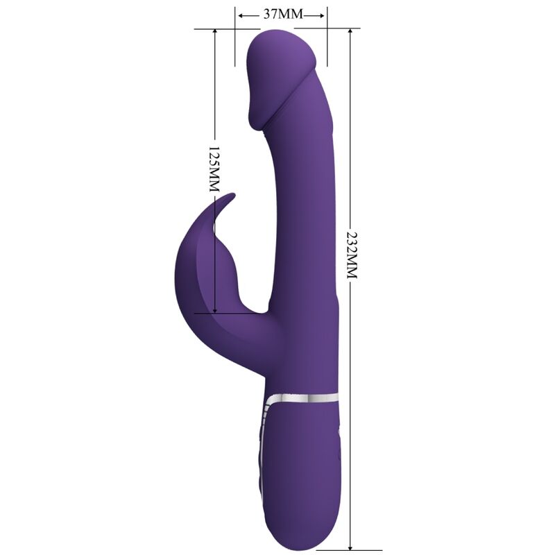 Pretty Lovekampas Rabbit 3 In 1 Multifunction Vibrator With Tongue Violet | Niks.fi verkkokauppa