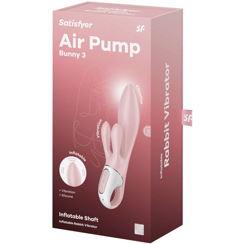 Satisfyerair Pump Bunny 3 Inflatable Rabbit Vibrator Pink | Niks.fi verkkokauppa