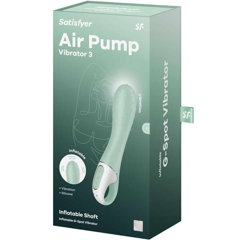 Satisfyerair Pump Vibrator 3 Inflatable G Point Mint | Niks.fi verkkokauppa