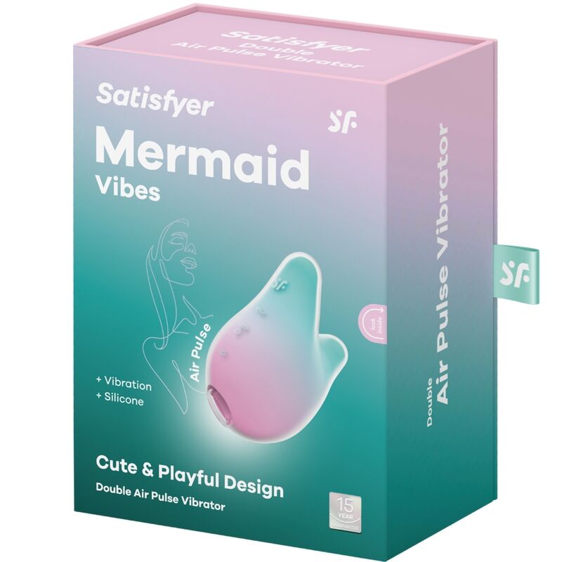 Satisfyermermaid Vibes Stimulator & Vibrator Mint And Pink | Niks.fi verkkokauppa