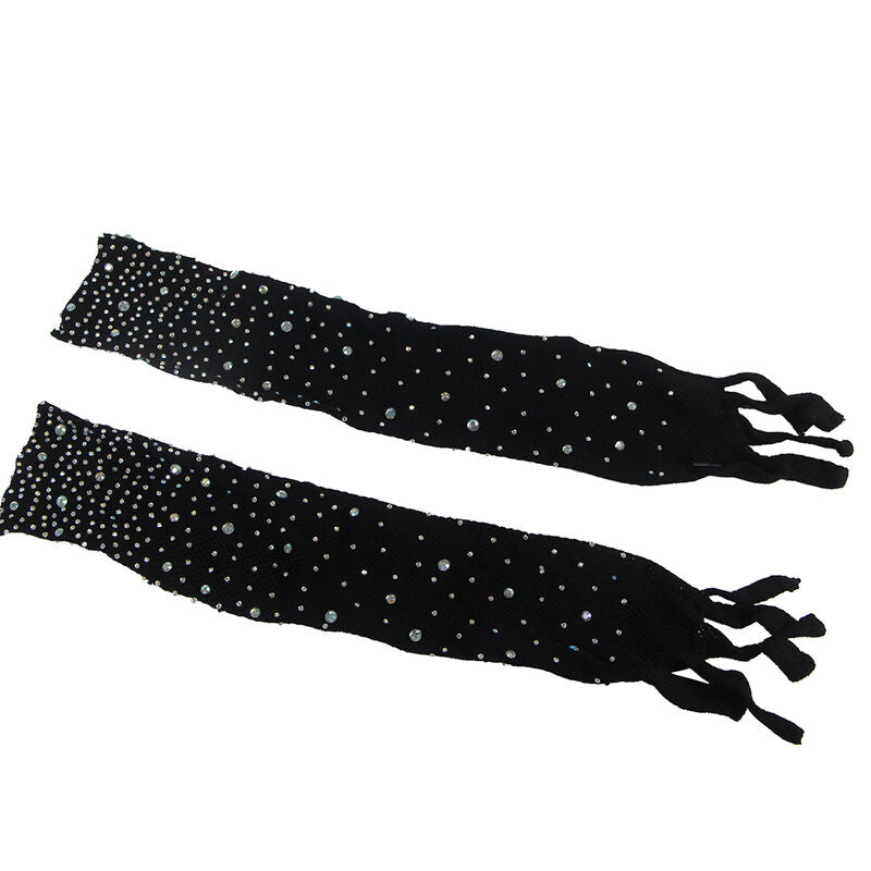 Subblime952174 Fishnet Bodystocking With Gloves And Diamonds Black One Size | Niks.fi verkkokauppa