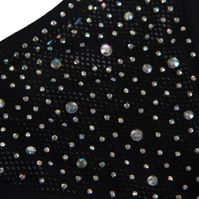 Subblime952174 Fishnet Bodystocking With Gloves And Diamonds Black One Size | Niks.fi verkkokauppa