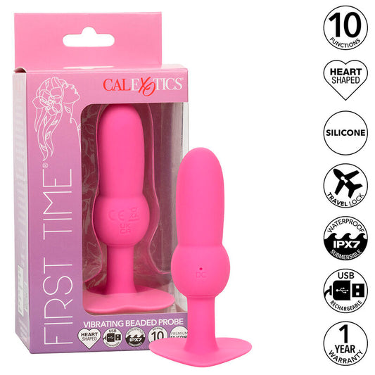 First Time Anal Plug Beaded Probe 10 Vibrations Pink | Niks.fi verkkokauppa