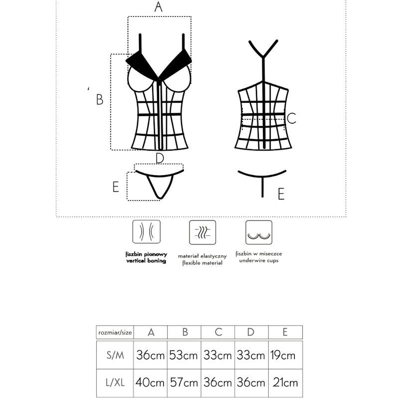Livco Corsetti Fashionlaura Lc 20215 Corset + Thong L/Xl | Niks.fi verkkokauppa