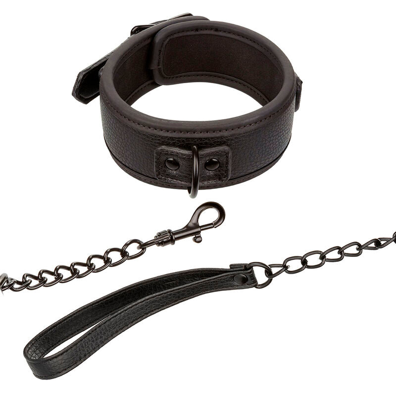 Nocturnal Collar & Leash Leather Adjustable Black | Niks.fi verkkokauppa