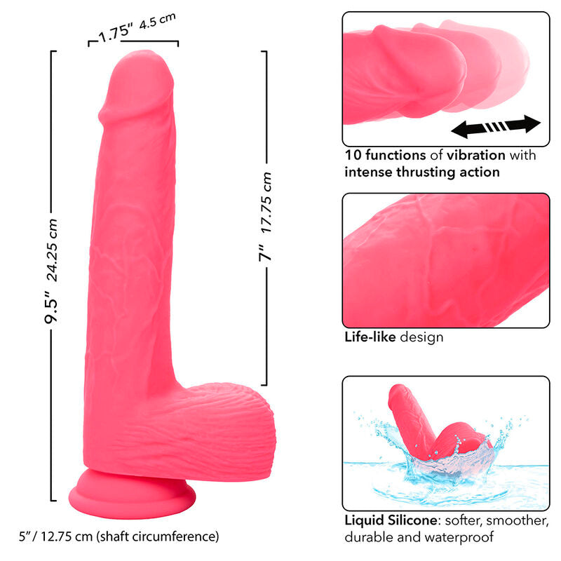 Studs Realistic Vibrator 10 Vibrations Pink | Niks.fi verkkokauppa