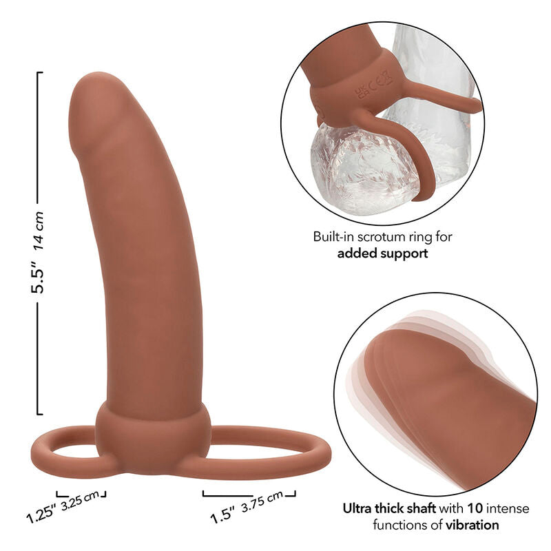 Maxx Thick Dual Penetrator 10 Vibrations Brown | Niks.fi verkkokauppa