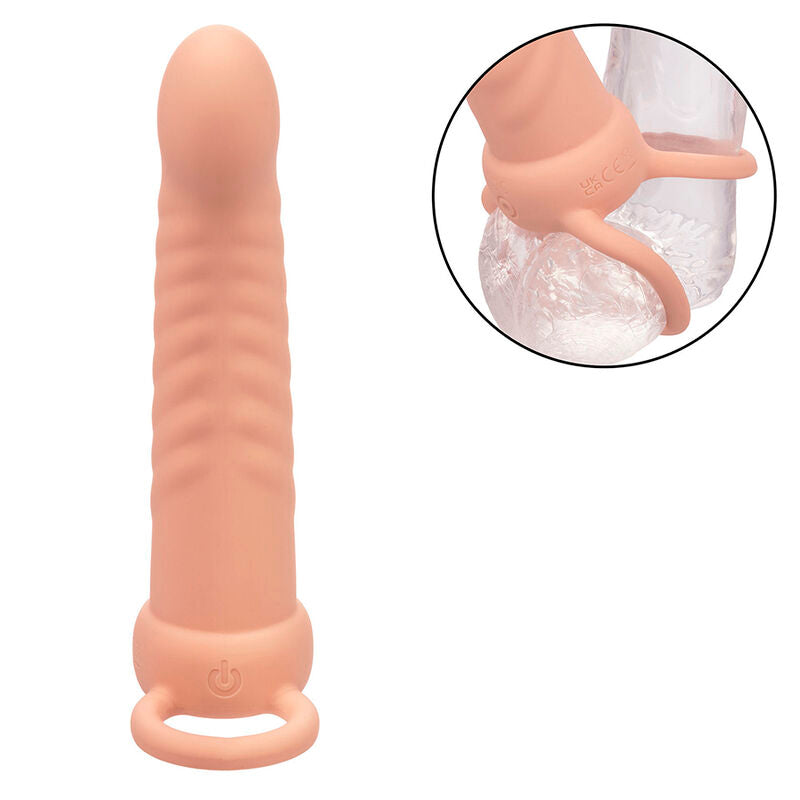 Maxx Ribbed Dual Penetrator 10 Vibrations Flesh | Niks.fi verkkokauppa