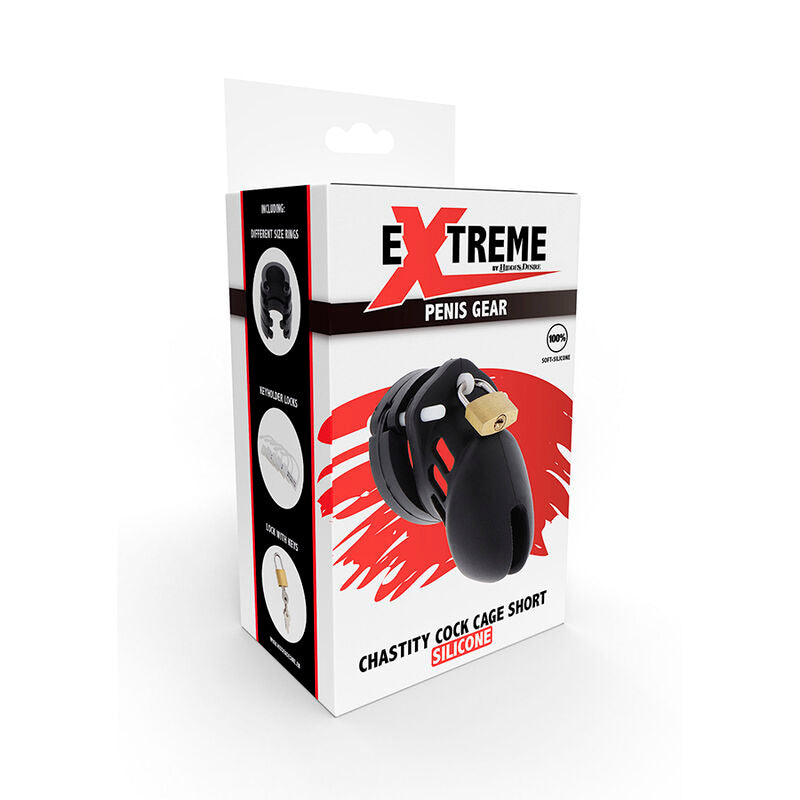 Extreme Chastity Cock Cage Silicone Size S Black | Niks.fi verkkokauppa
