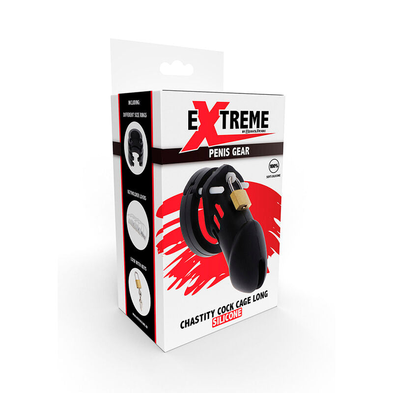 Extreme Chastity Cock Cage Silicone Size L Black | Niks.fi verkkokauppa