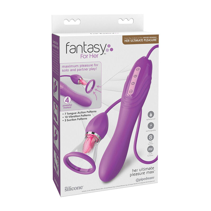 Fantasy for Her Ultimate Pleasure Max klitoriskiihotin imulla ja stimuloivalla kielellä - violetti