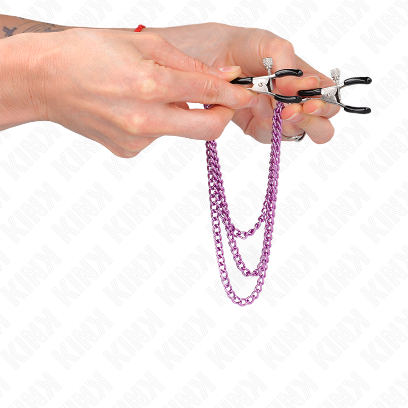 Kinknipple Clamps With 3 Chains Purple 20/23/28 Cm | Niks.fi verkkokauppa