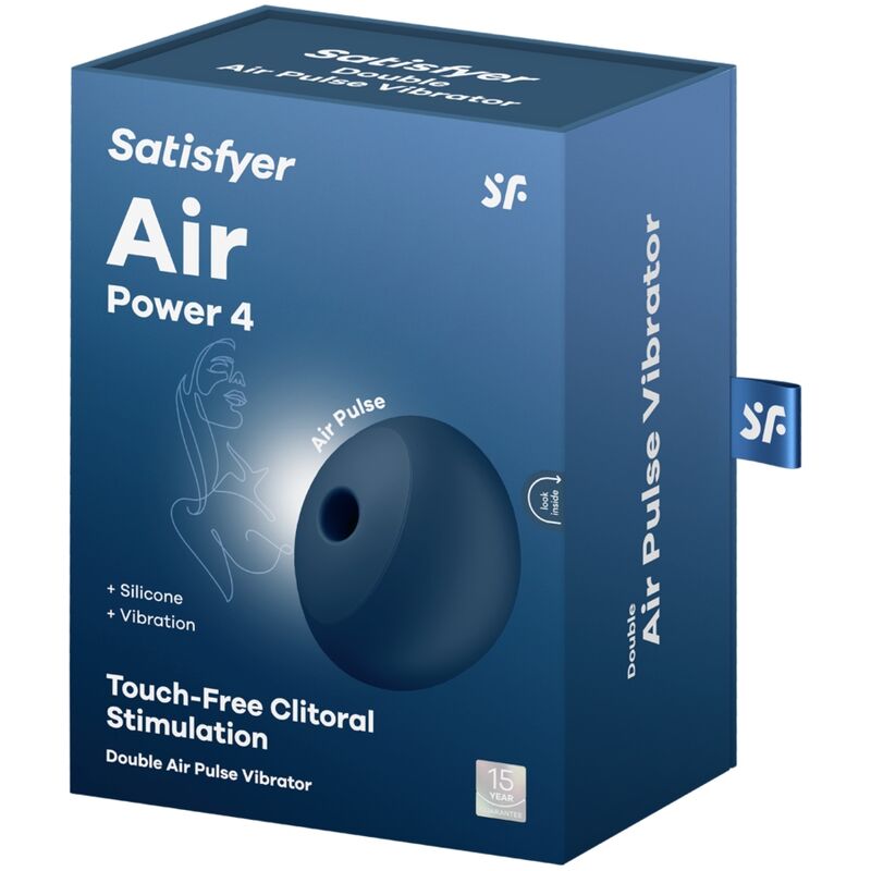 Satisfyerair Power 4 Stimulator & Vibrator 12 Vibrations Blue | Niks.fi verkkokauppa