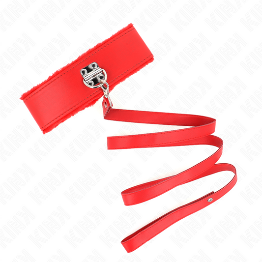 Kinknecklace With Leash 116 Cm With Silver Studs Model 4 Red Adjustable 40-48 Cm X 6 Cm | Niks.fi verkkokauppa