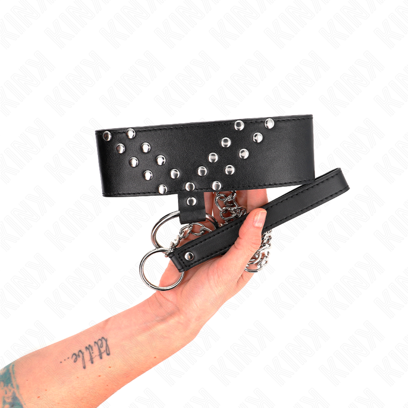 Kinknecklace With Belt 65 Cm With V Rivet Adjustable 36-43 Cm X 5 Cm | Niks.fi verkkokauppa