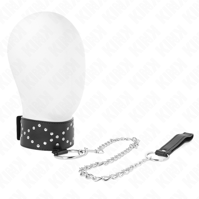 Kinknecklace 65 Cm With Leash With Silver Studs Model 3 Adjustable 36-43 Cm X 5 Cm | Niks.fi verkkokauppa